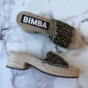 NEW Bimba y Lola Macrame Espadrille Mule Sandals Size EU 41